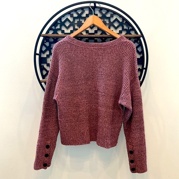 💕 Rag & Bone Jubilee Metallic Merino Wool Crop Sweater (L) - Picture 3 of 7